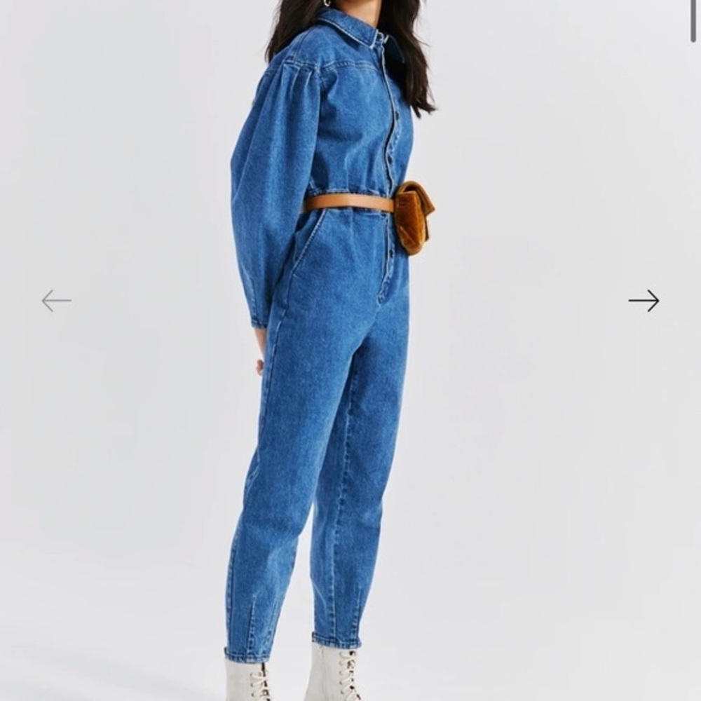 something navy denim boiler suit